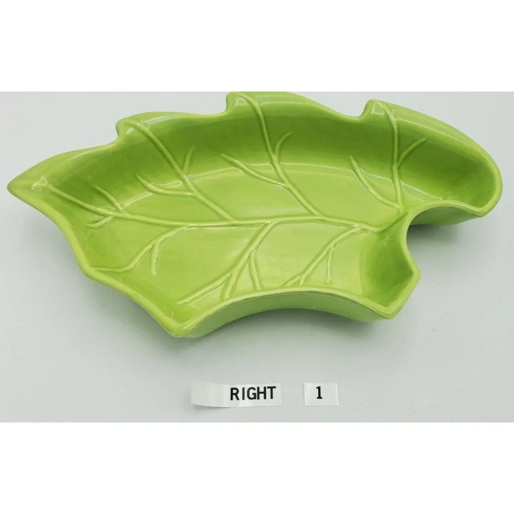 California Pottery NO. 275SP Lazy Susan‎ Piece Right Green Cabbage Leaf Vtg